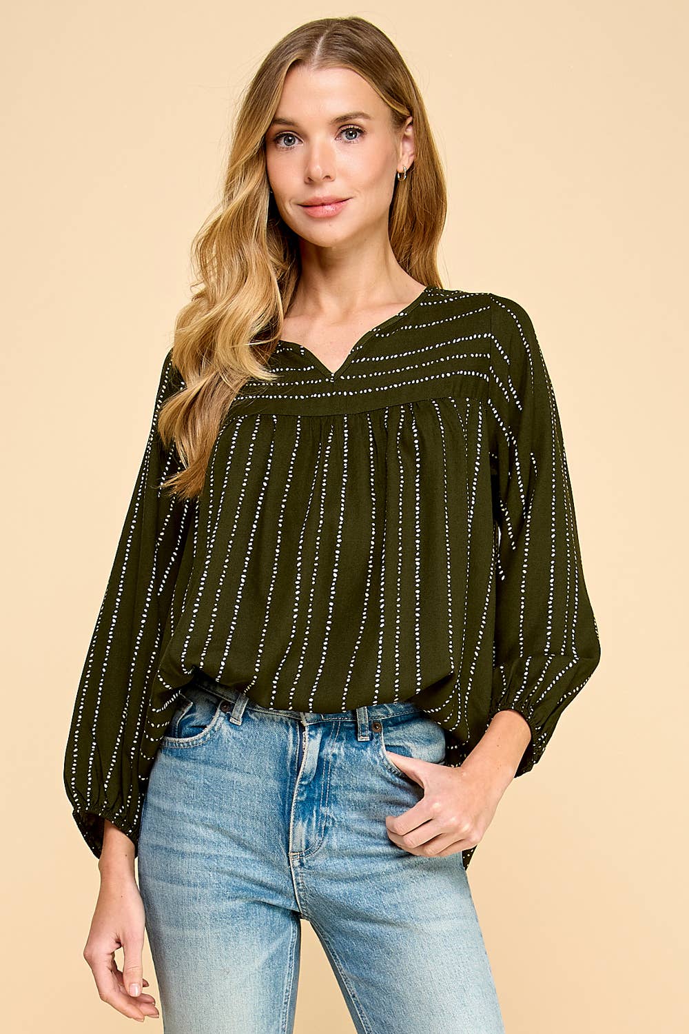 Les Amis - Wholesale Blouse - Women's - Dot Patterned Printed Top3