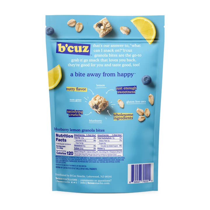 Bcuz Snacks - Wholesale Muesli - Blueberry Lemon Granola Bites 3 oz. 12 stuks1