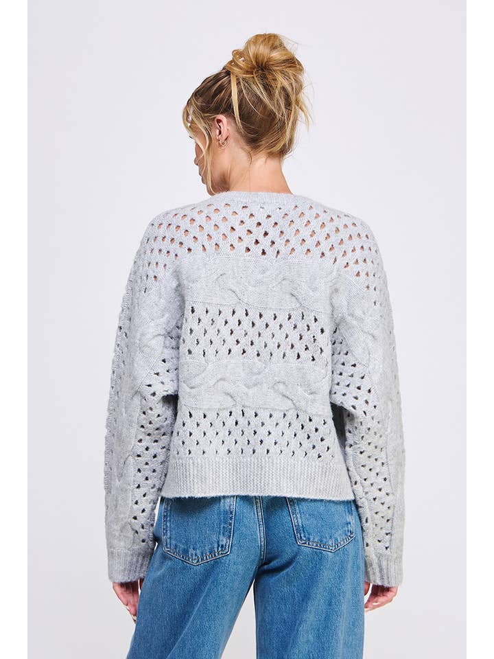 Allie Rose - Wholesale Knit Sweater - Women's - Open Knit Oversized Sweater2