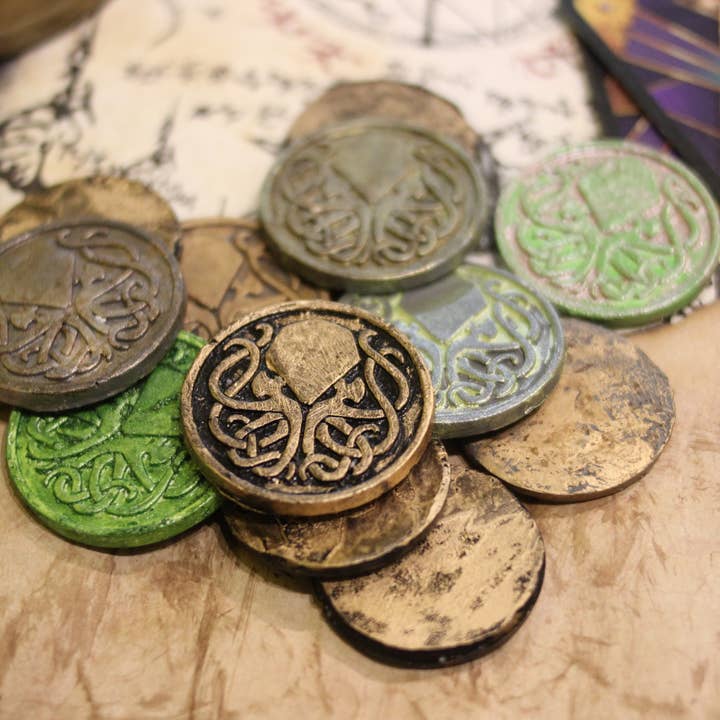 Kutuleras - Wholesale Keepsake Coin/Token - Kraken coin, handmade token, handpainted role playing gift