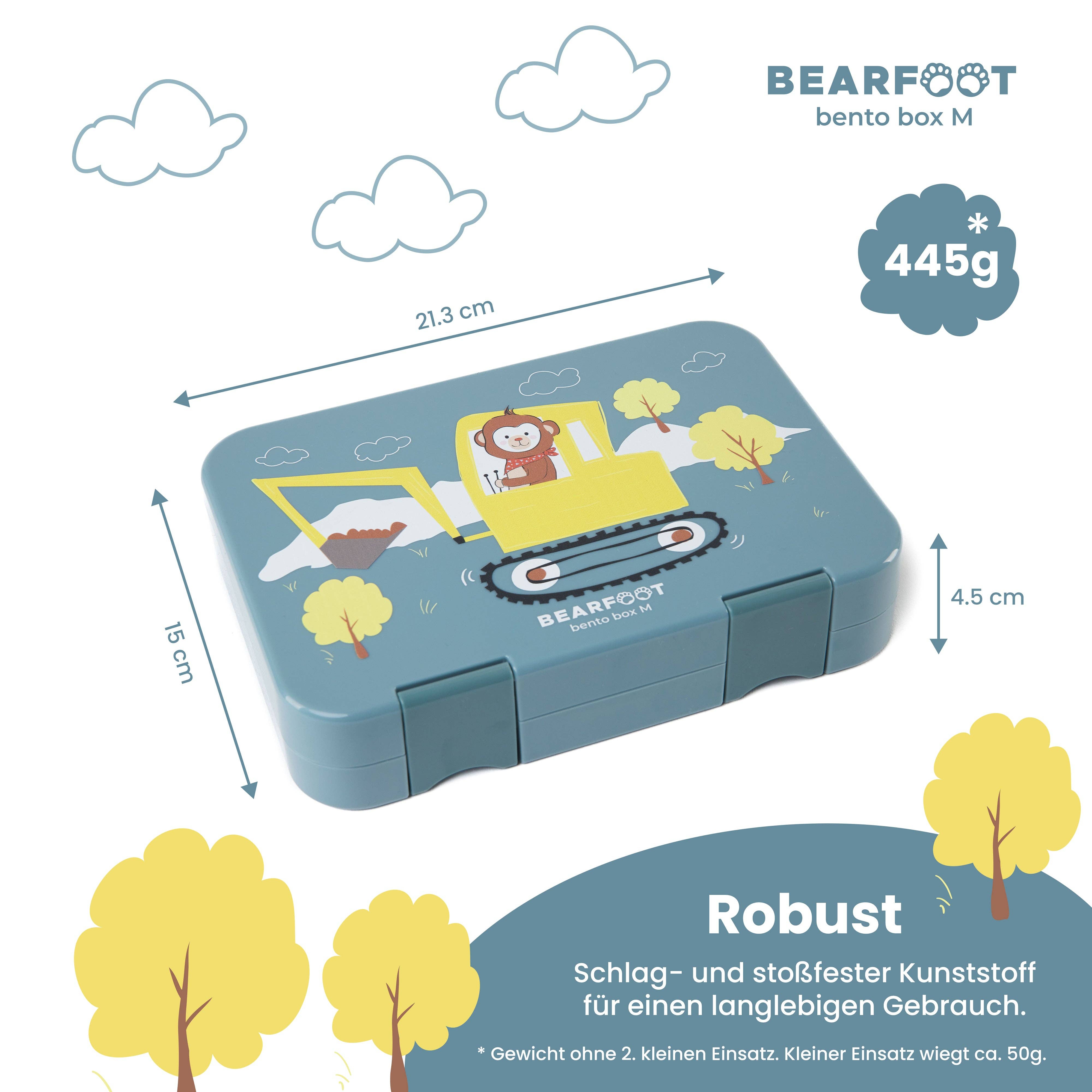 BEARFOOT - Wholesale Lunch Bag/Box - Kids - Children's lunch box with compartments, lunch box, bento box - excavator5