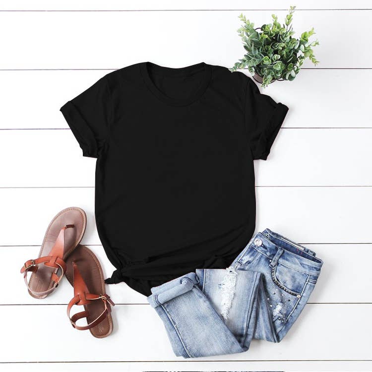 Lily Clothing - Wholesale T-Shirt - Women's - LOOSE SOLID COLOR SHORT SLEEVED T SHIRT_CWTTS07471