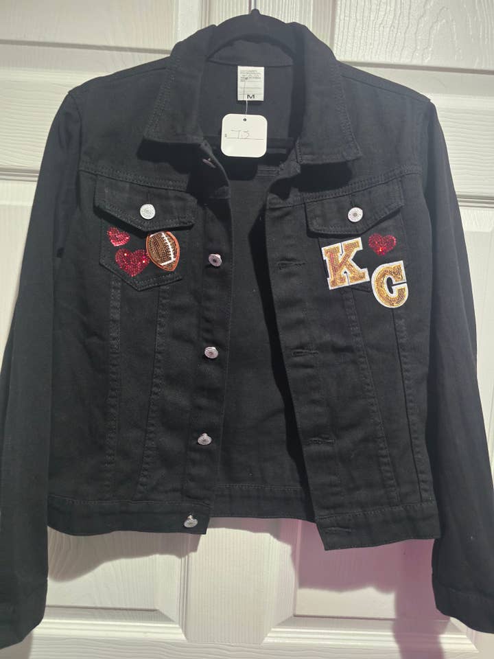 Black Spangles KC Jacket for wholesale by Patchwrx Customs Hat Bar