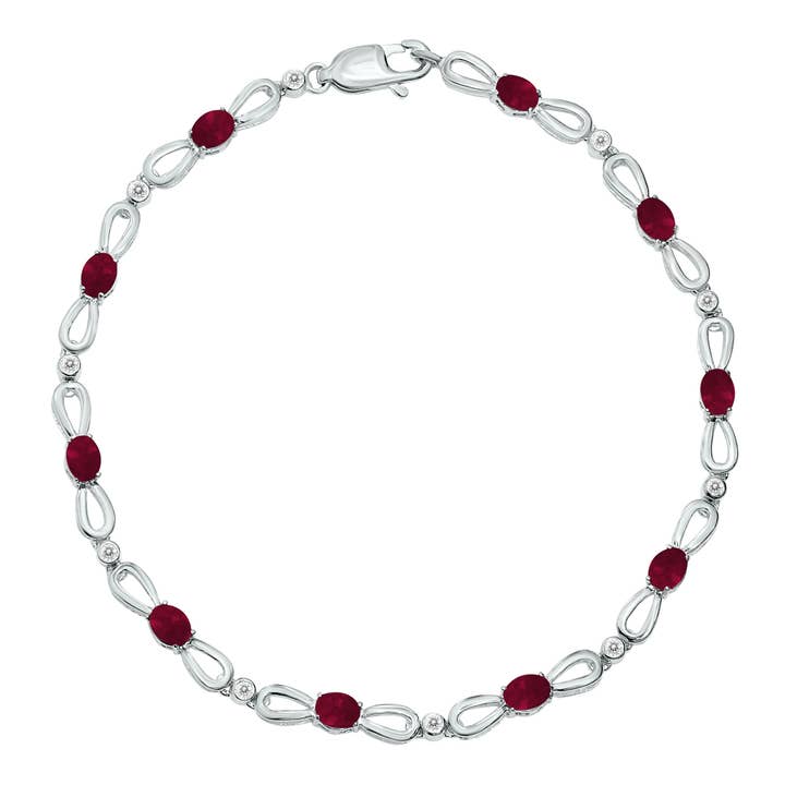 Gemstone and Natural Diamond Ribbon Loop Bracelet for wholesale by Szul USA LLC