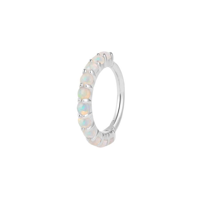 Piercing-zone - Wholesale Ring met een steen/solitaire ring - Lillia Opal Clicker – Massief 14K Gouden Australische Opaal Ring
