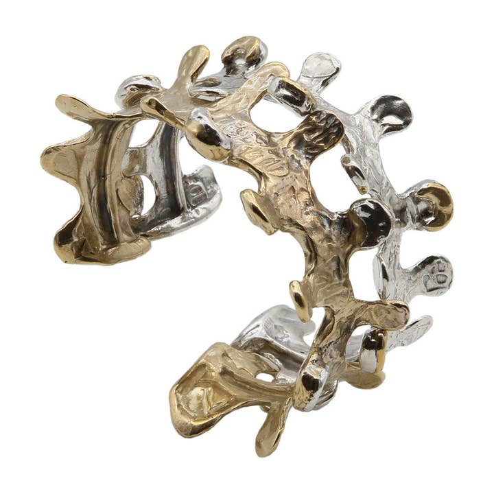 Brazalete rígido de plata 925 y bronce (BA041) para venta al por mayor de Mandile Gioielli