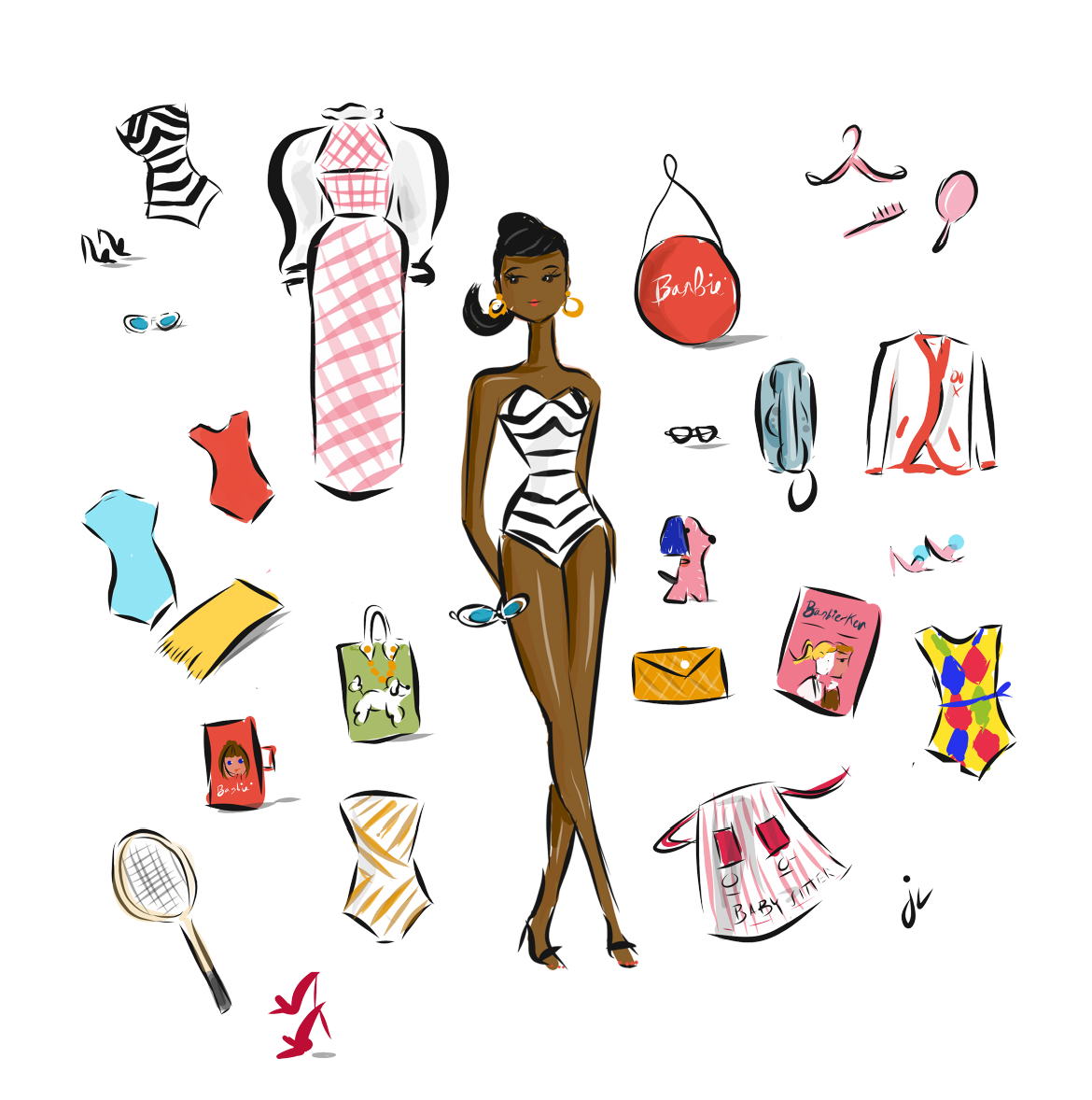 Jennifer Vallez - Wholesale Coffee Mug - Barbie Love - mug, travel mug tote & cosmetic pouch (sold separately - choose from dropdown)9