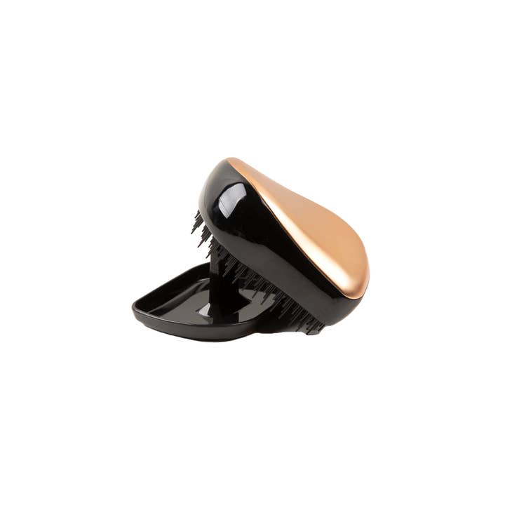 1699 - Wholesale Hair Brush/Comb - Compact Detangling Brush Bronze Travel1