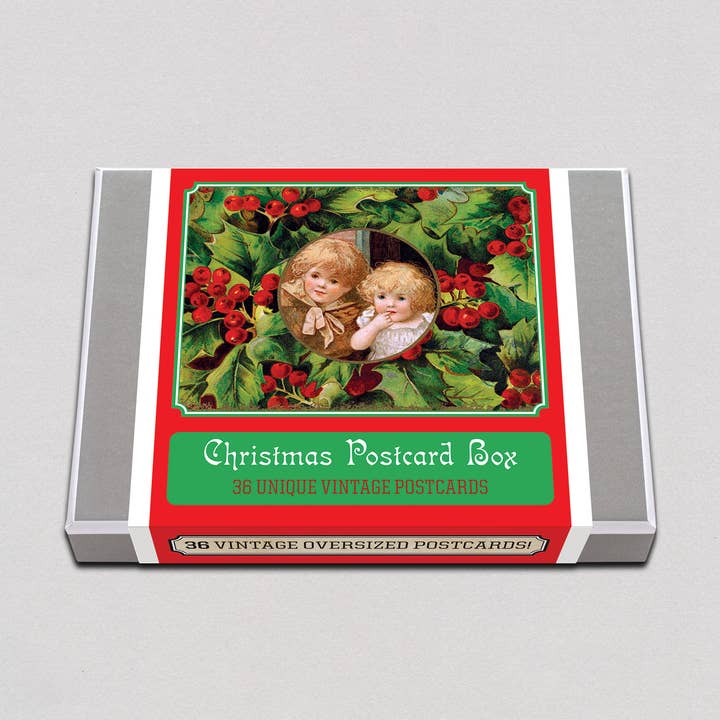 Christmas Postcard Box - 36 Unique Vintage Postcards for wholesale by Laughing Elephant
