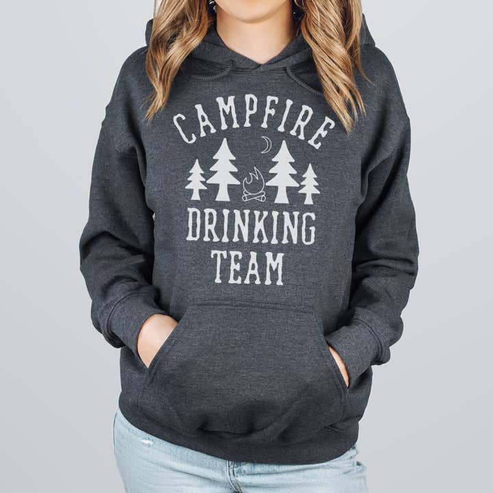CAMPFIRE DRINKING TEAM Sweatshirts and Hoodies for wholesale by dkhandmade