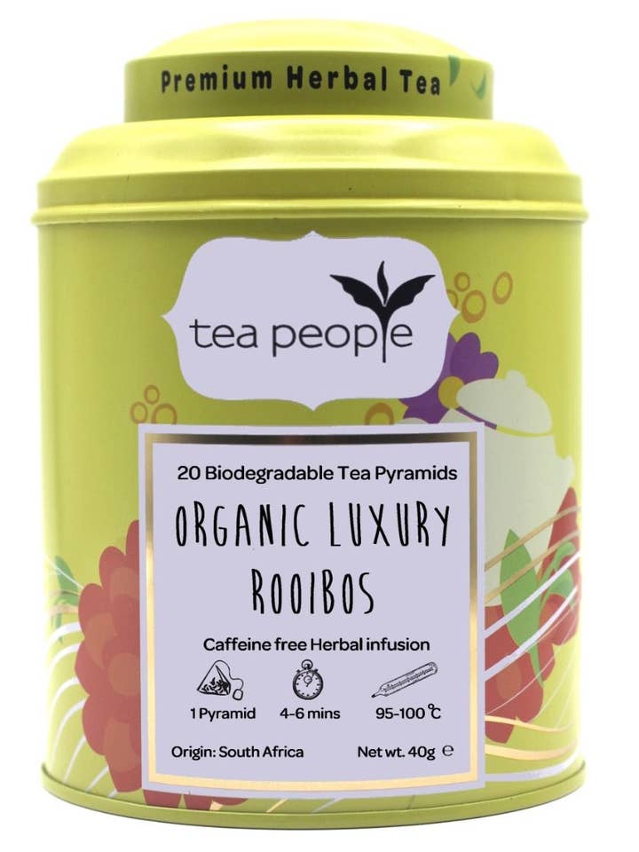 Organic Luxury Rooibos - 20 Pyramid Tin Caddy for wholesale by Tea People