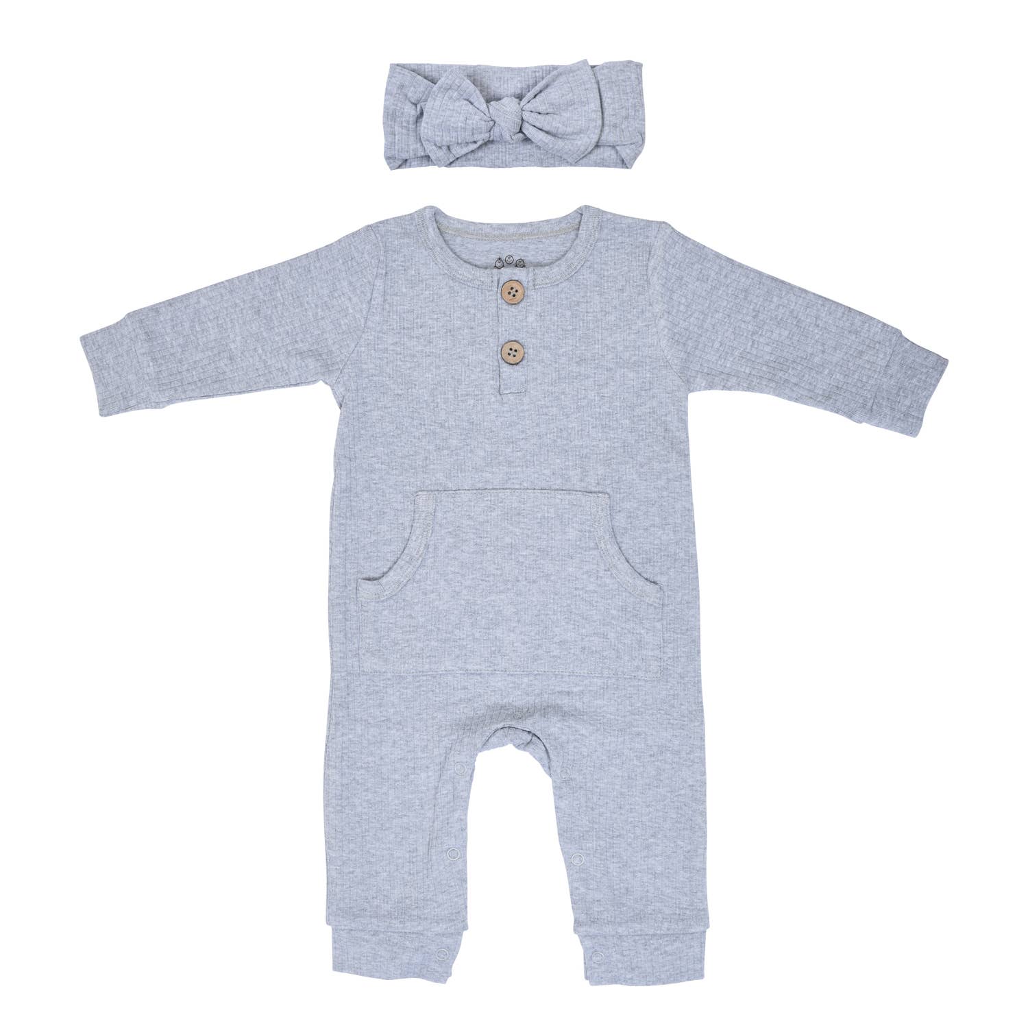 Three Little Tots - Wholesale Jumpsuit - Baby - Baby Ribbed Playsuit with Pockets and Bow2