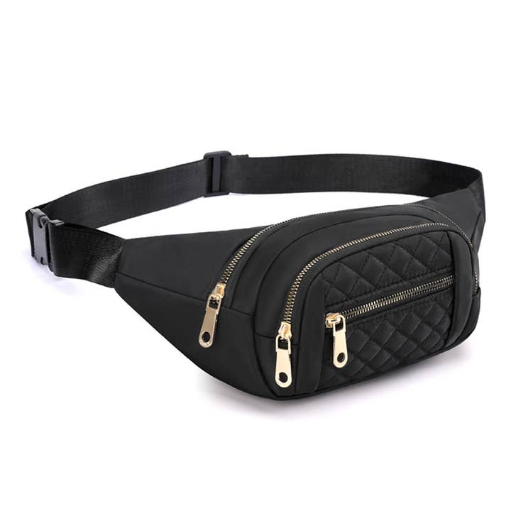 42POPS - Wholesale Belt Bag - Women's - "QUILTED MULTI POCKET WAIST BELT BAG0