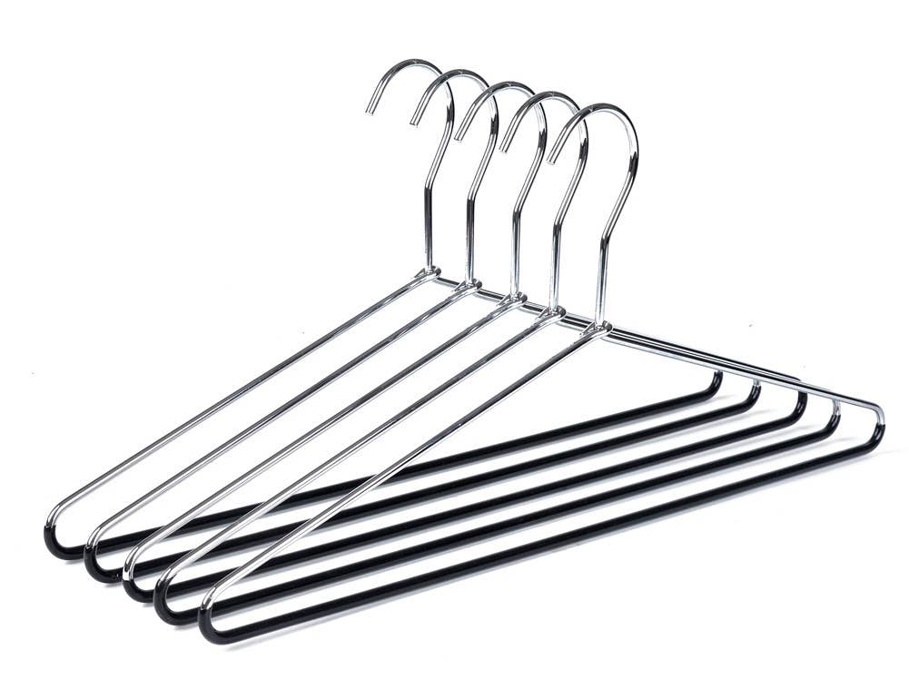 Quality Hangers - Wholesale Clothes Hangers - 8881 Metal Hanger with Black PVC coating on Bottom - 100