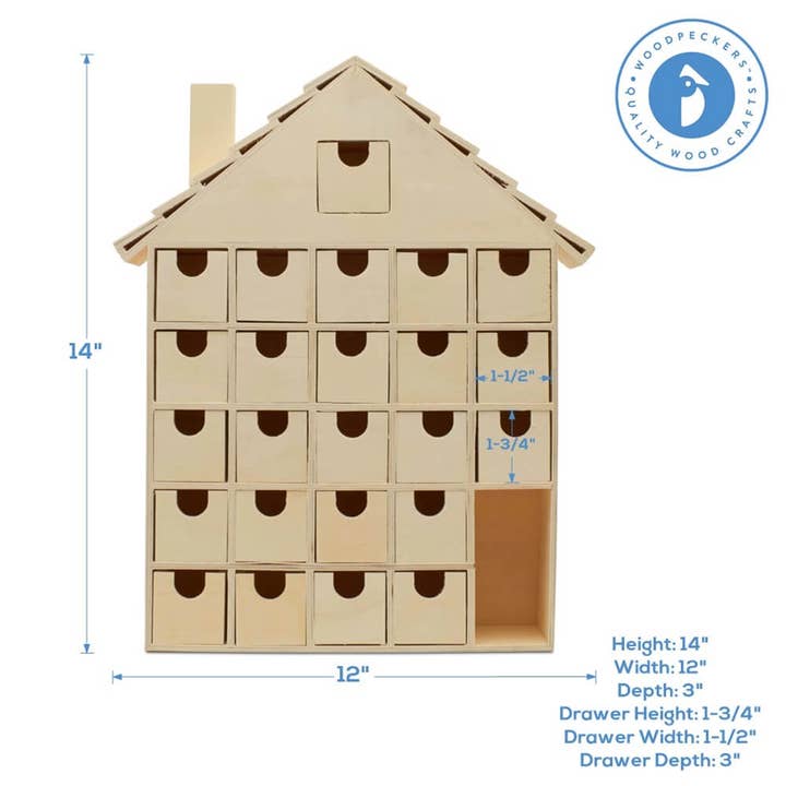 Woodpeckers Crafts - Wholesale Advent Calendar - Unfinished wooden Advent Calendar30