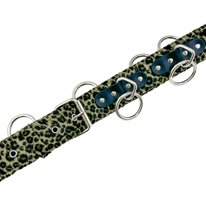 Funk Plus – wholesale Bälte - Dam – BT114L-GRÖNT LUDDIGT LEOPARD BONDAGE BÄLTE2