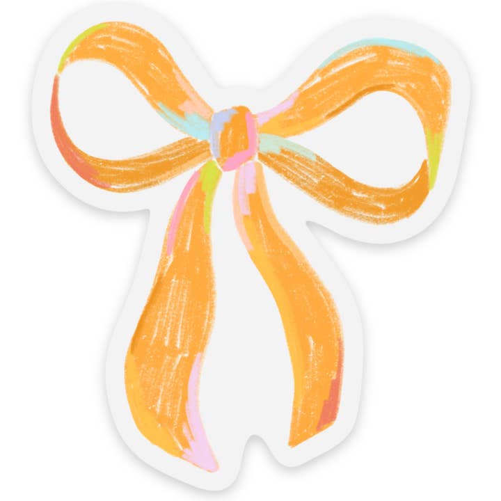 Clear Golden Bow Sticker, 2.25x2.5in. for wholesale by Elyse Breanne Design