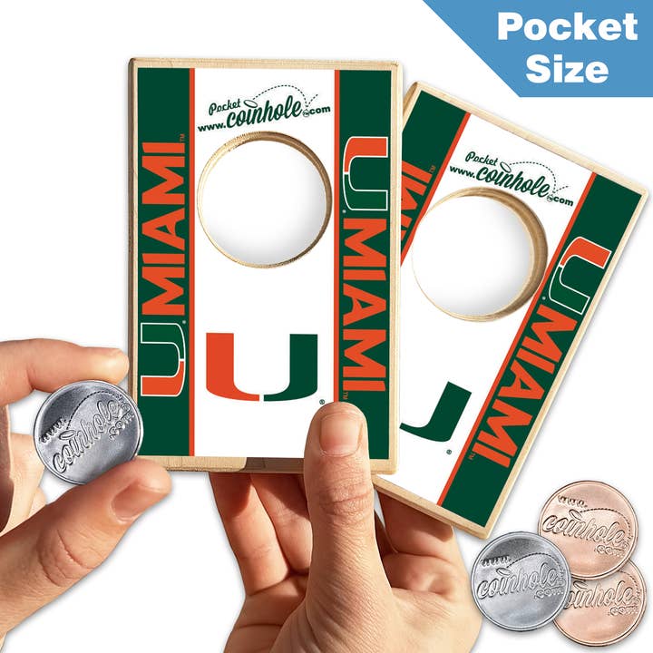 University of Miami POCKET Coinhole® for wholesale by Coinhole