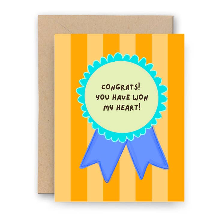 Congrats You Have Won My Heart - Greeting Card for wholesale by Little Tomato