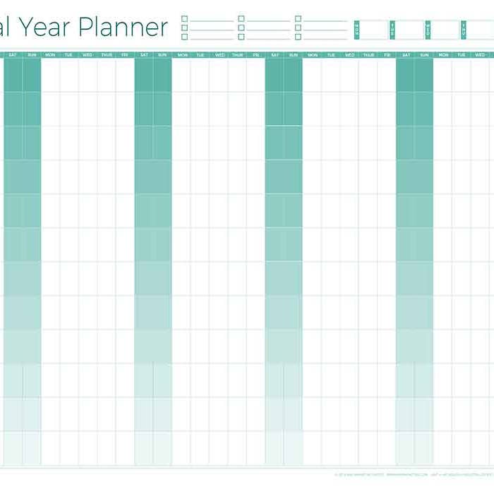 Planner da parete annuale laminato perpetuo - Nuovo design per la vendita all'ingrosso da parte di Map Marketing Limited