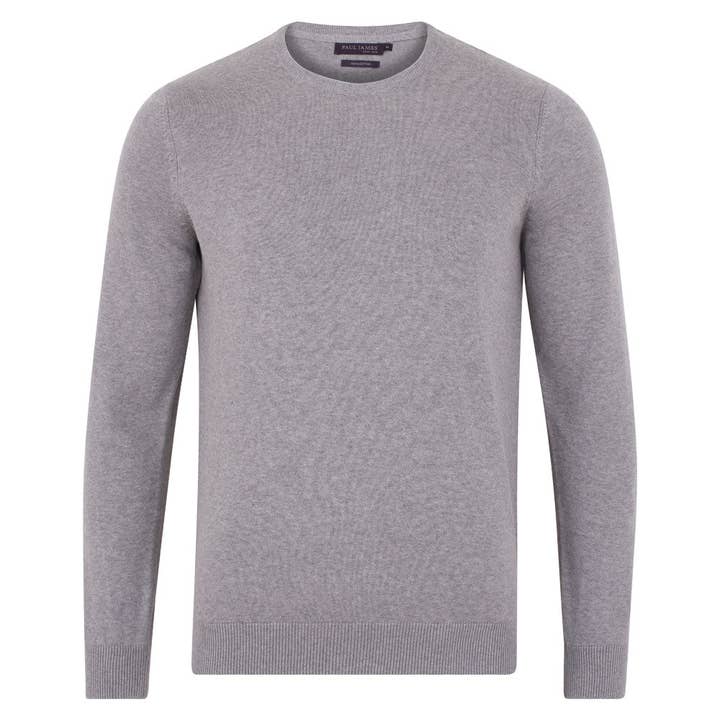 Men's Cotton Crew Neck Jumper for wholesale by Paul James Knitwear