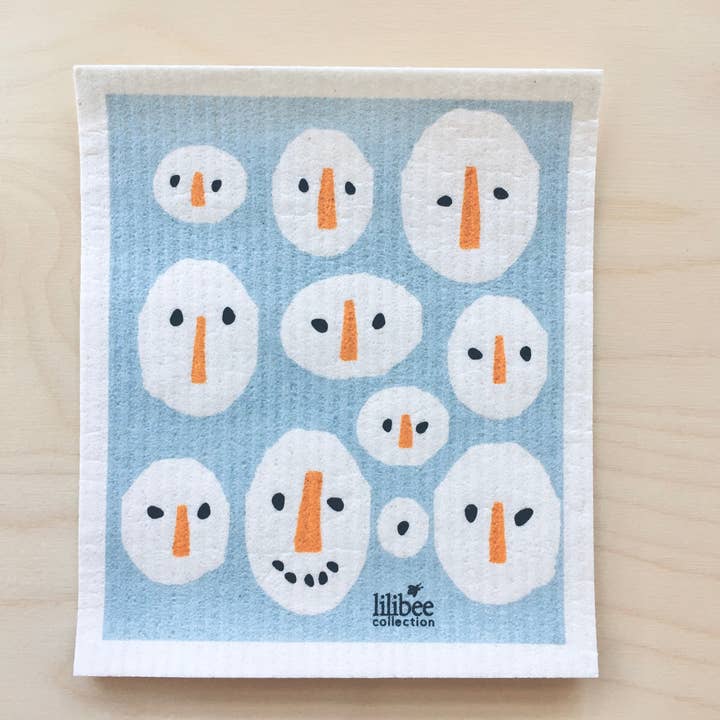 Snowmen Swedish Dishcloth for wholesale by Square Love