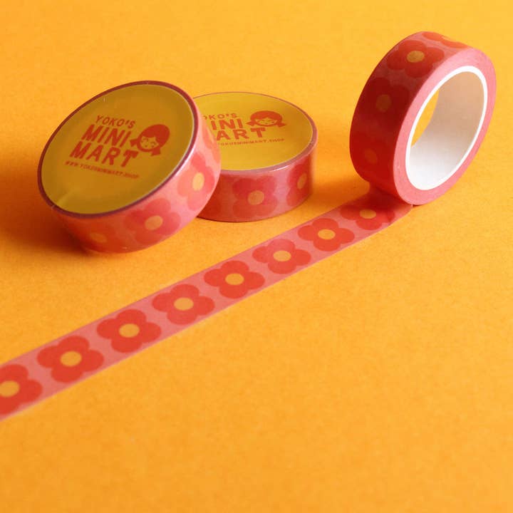 RETRO FLOWER WASHI TAPE for wholesale by Yoko's Mini Mart
