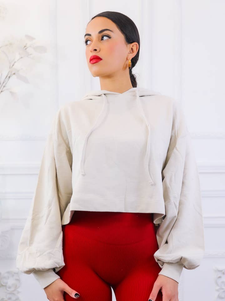 Felpa corta con cappuccio e maniche a bolle per la vendita all'ingrosso da parte di SurelyMine