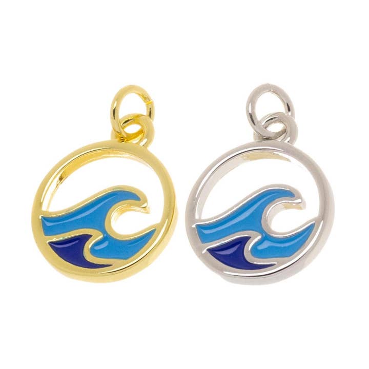 Pingente de Onda do Oceano em Ouro ou Prata para Fabricação de Joias CPG-CPS774 por atacado de Jewel Pledge