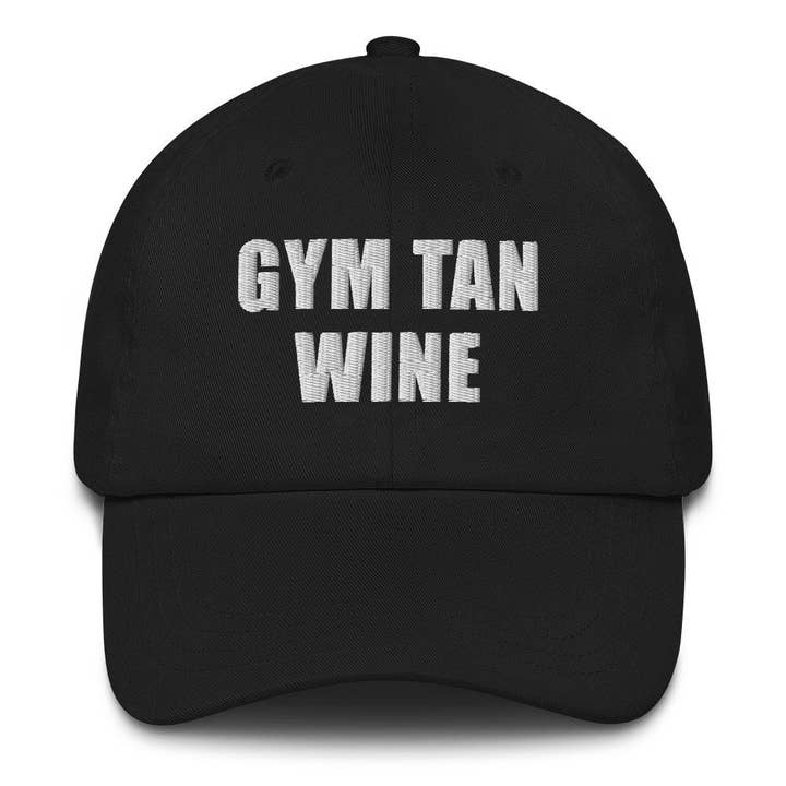 Gym Tan Wine Embroidered Dad Cap - Funny Gift For Female for wholesale by PositiveParty