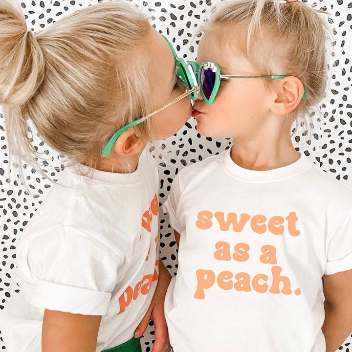 Holland Ave Clothing - Wholesale Screen Printed T-Shirt - Kids - Sweet as a Peach | Girls Summer Tee1