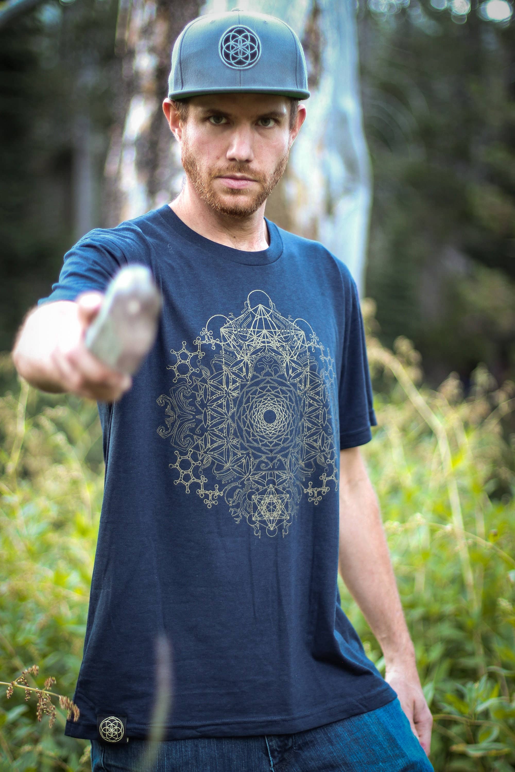 Sacred State Design - Wholesale Screen Printed T-Shirt - Men's - Organic Hemp Vector Mandala Sacred Geometry Yoga Shirt4