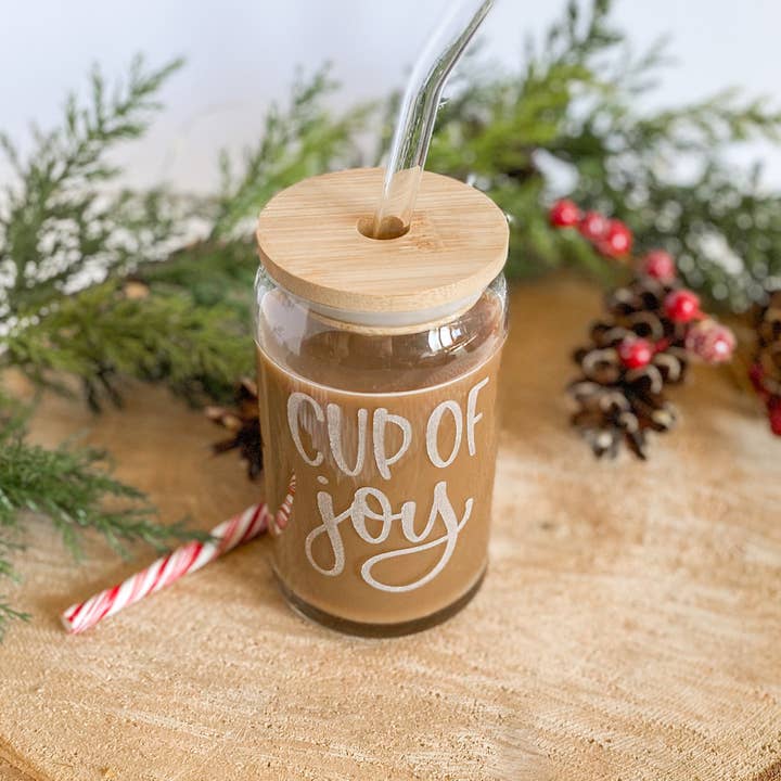 Cup of Joy Drinking Glass | 16 oz for wholesale by Rudie Jo