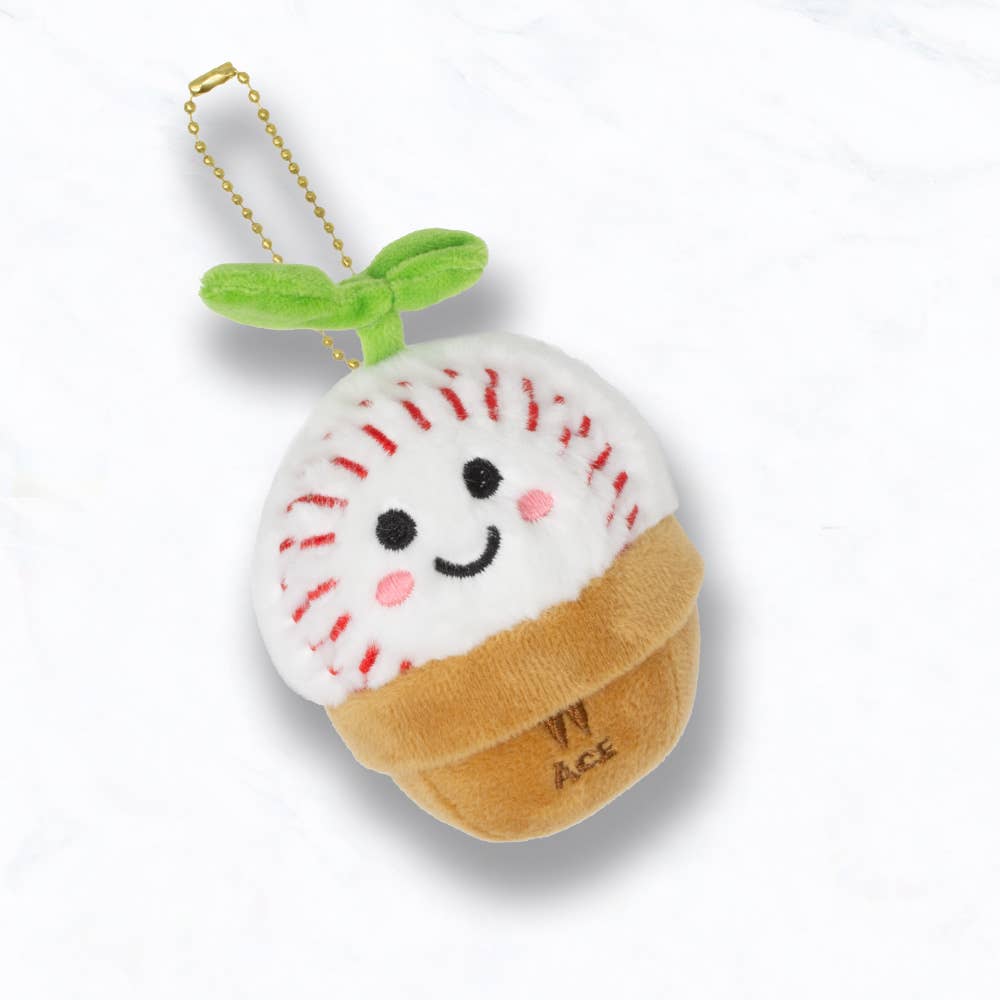 Suzie Q USA – wholesale Keychain – Women's – Smiley Baseball Buddy Plushie Keychain0