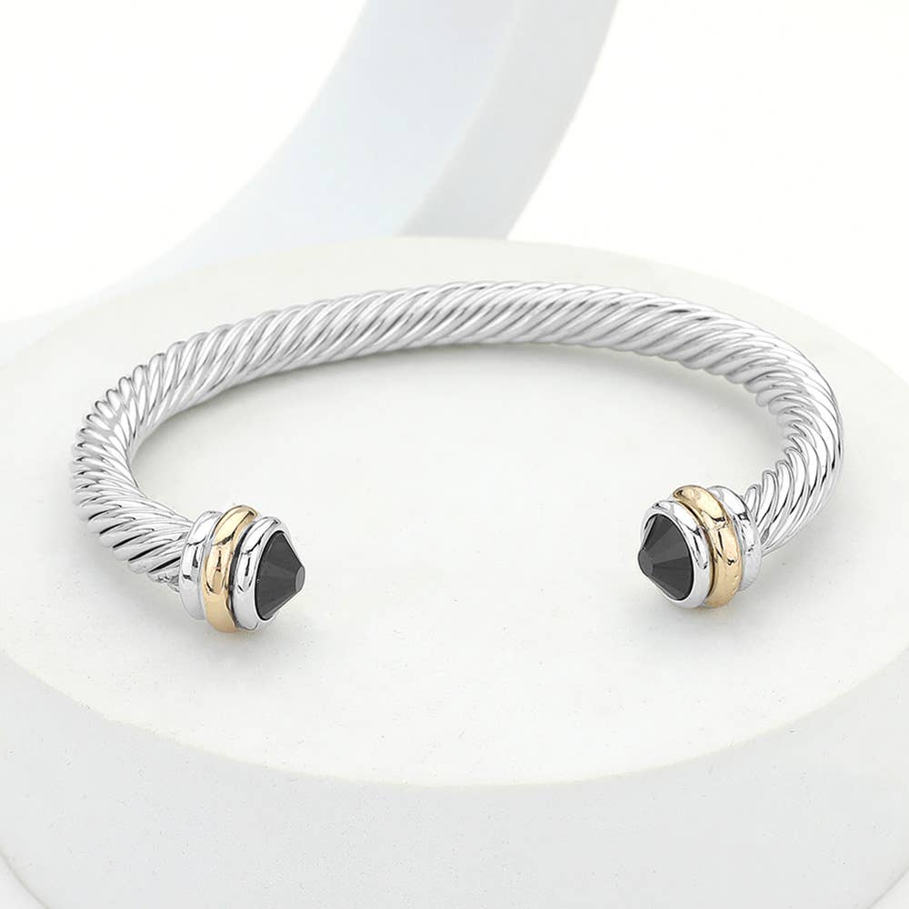 Sensibling Corp. - Wholesale Cuff Bracelet - Stone Tip Twisted Rope Cuff Bracelet
7