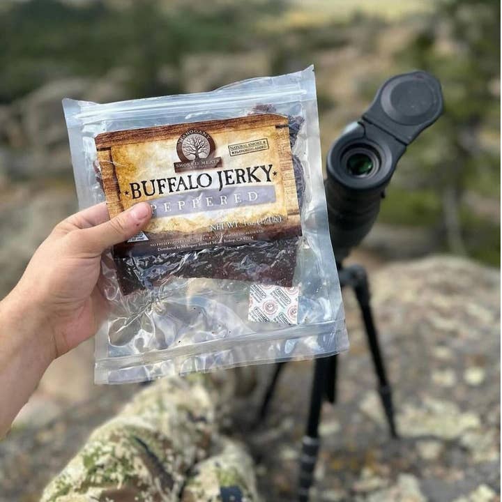 Mahogany Smoked Meats - Wholesale Jerky - Black Peppered Buffalo Jerky - All-Natural, 3oz6