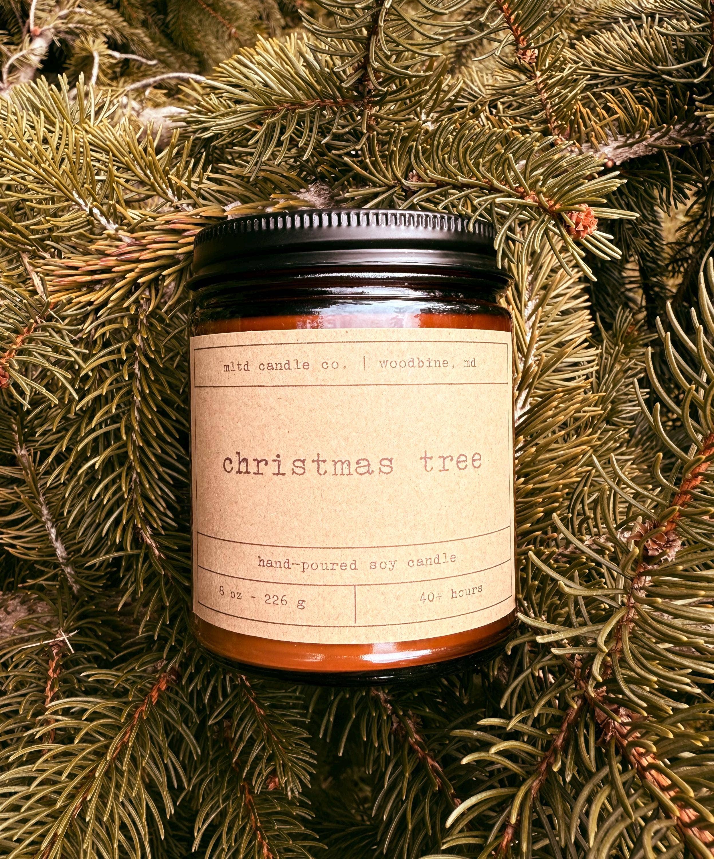 MLTD Candle Co. - Wholesale Jar/Filled Candle - Christmas Tree Soy Candle: Fraser Fir, Sweet Pine Scent2