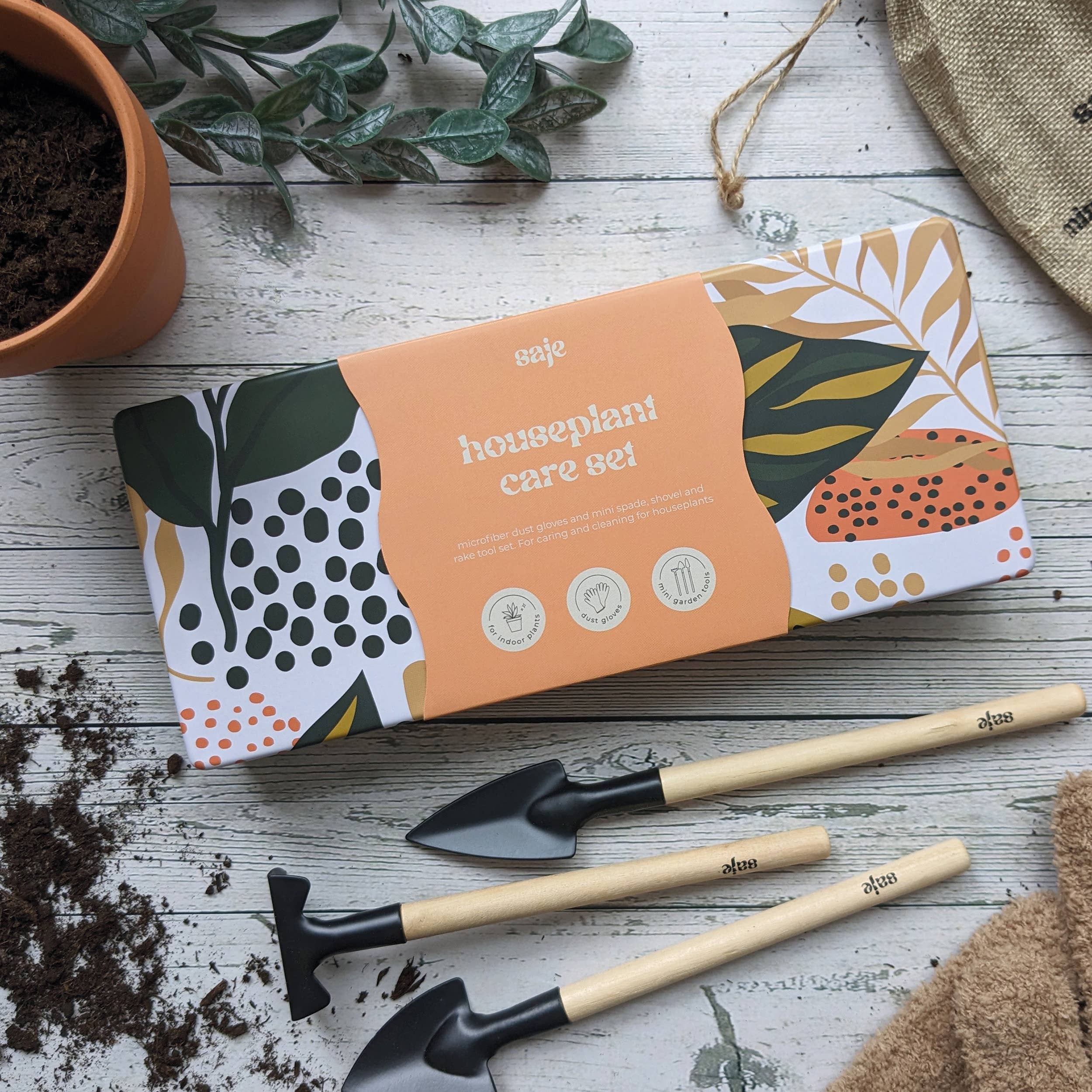 Robert Frederick Ltd - Wholesale Garden Tool - Saje Houseplant Care Set - Leafy Pink1