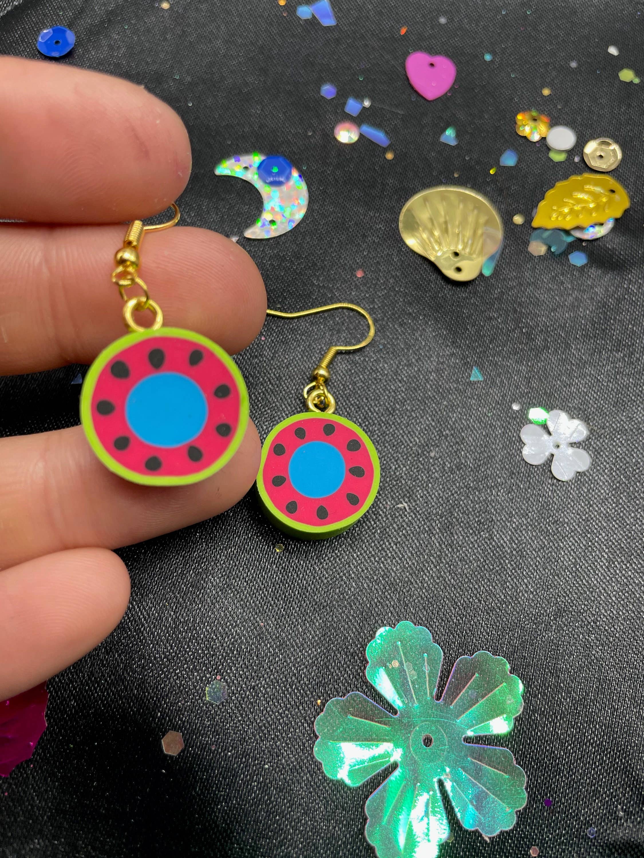 R59Creates - Wholesale Dangle Earrings - Mini Watermelon Tube Float Earrings!1