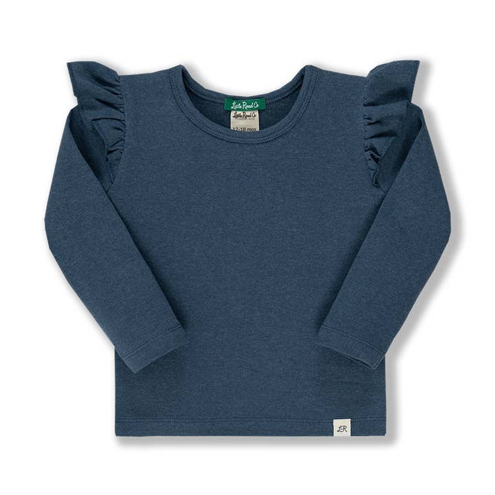 Midnight Langarm-Flatter-Oberteil für den Großhandel von Little Road Co.