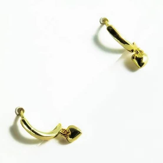Aros pequeños de oro de 14 quilates con corazones para venta al por mayor de Smilebymelissa