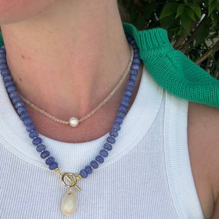 Provence Shell Necklace in Lavender for wholesale by Wear Loulu