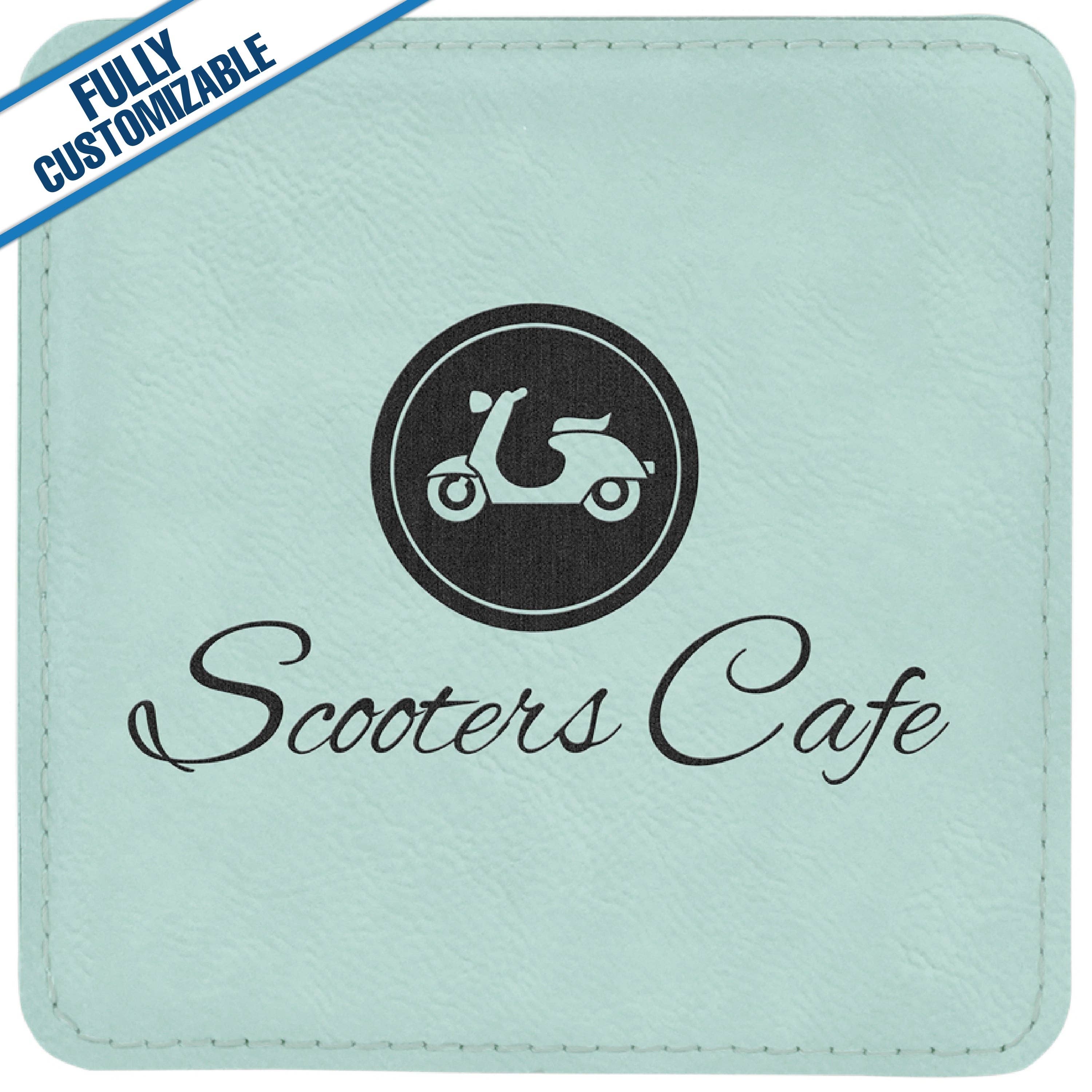 GiftWorksPlus - Wholesale Coasters - Engraved Leatherette Square Coasters - Fully Customizable9