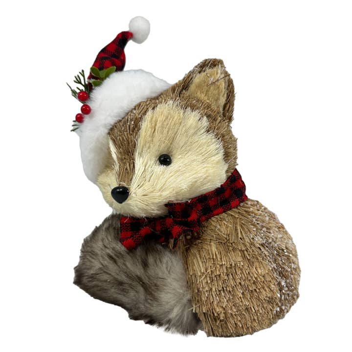 Galt International Company - Vendita all'ingrosso Decorazione natalizia - Statuetta di volpe di paglia, decorazione natalizia1