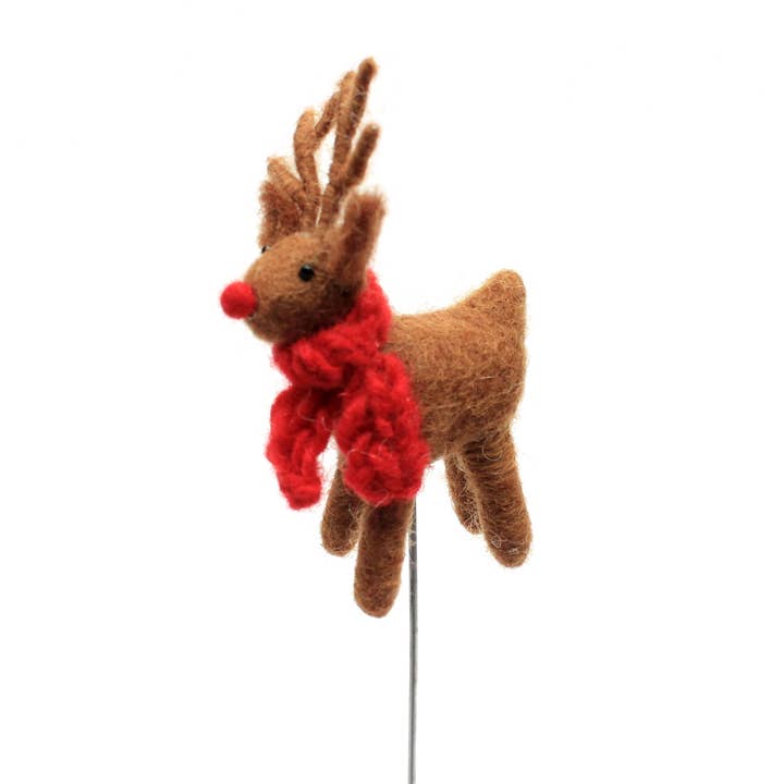 Navidad - Reno en un Alambre - Mini, 6 para venta al por mayor de Amica Accessories Ltd