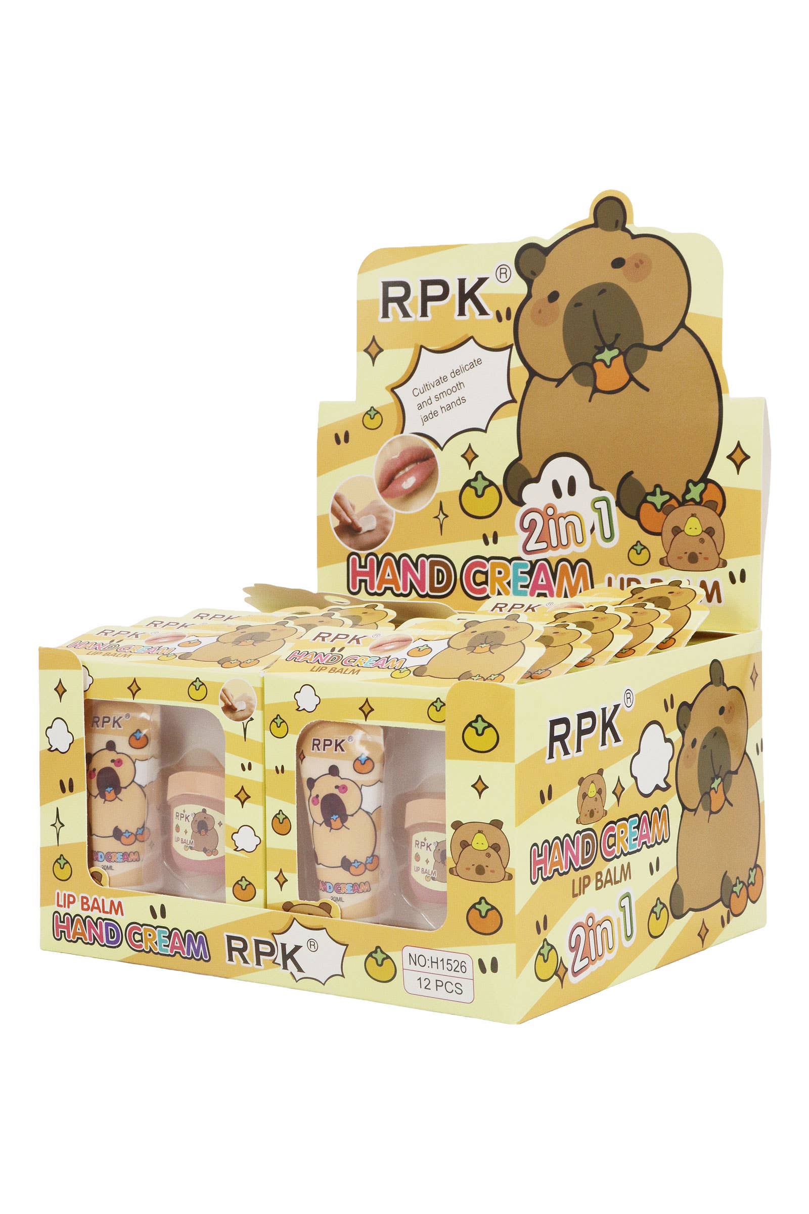 AS SHOWN 2-in-1 Capybara Hand Lotion And Lip Balm for wholesale on Faire1