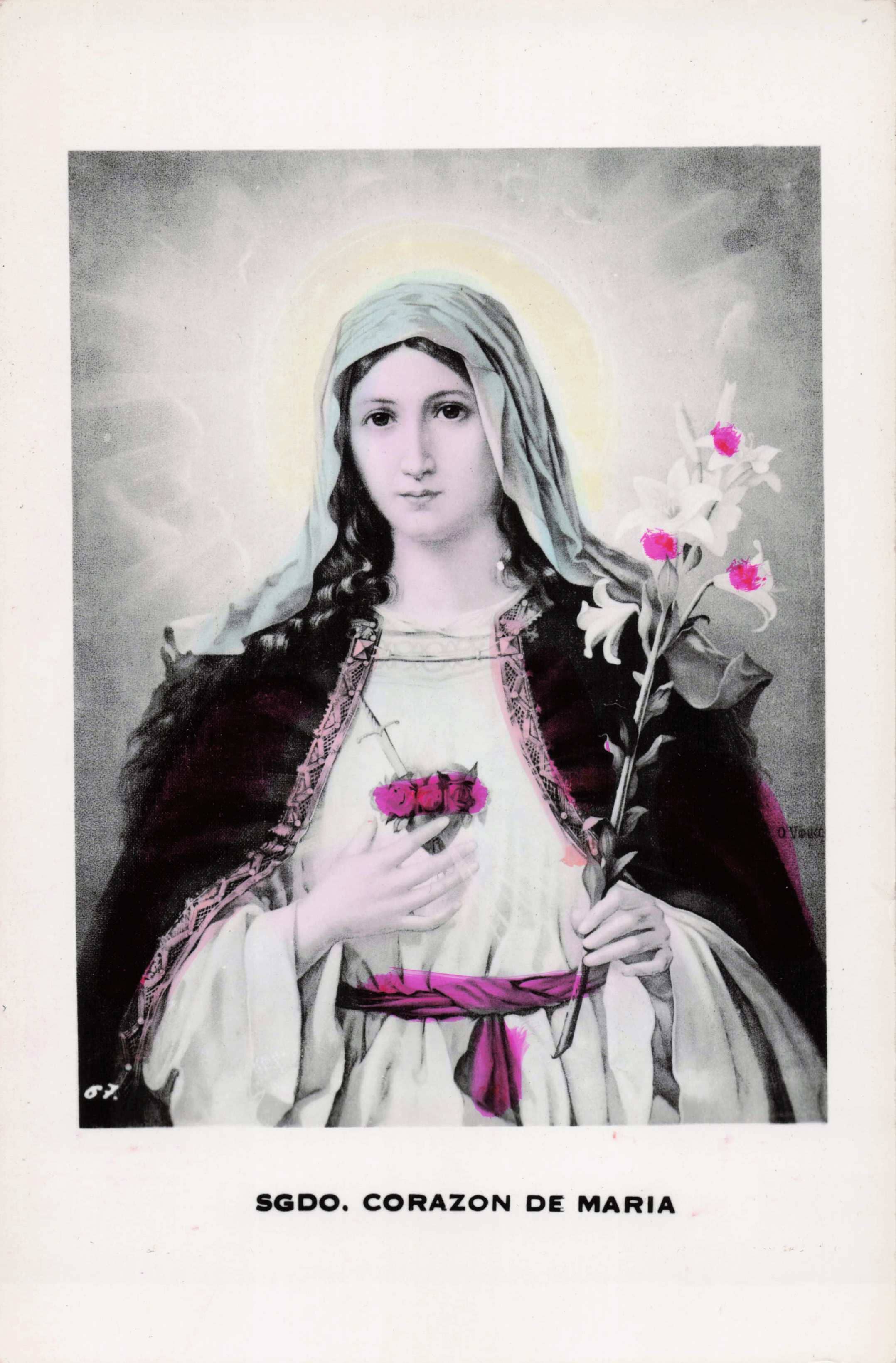 Tesoros Trading Company - Wholesale Religious Card -  Religious Hand-Tinted Card, Mx.- Asst. Virgin Maria Images2