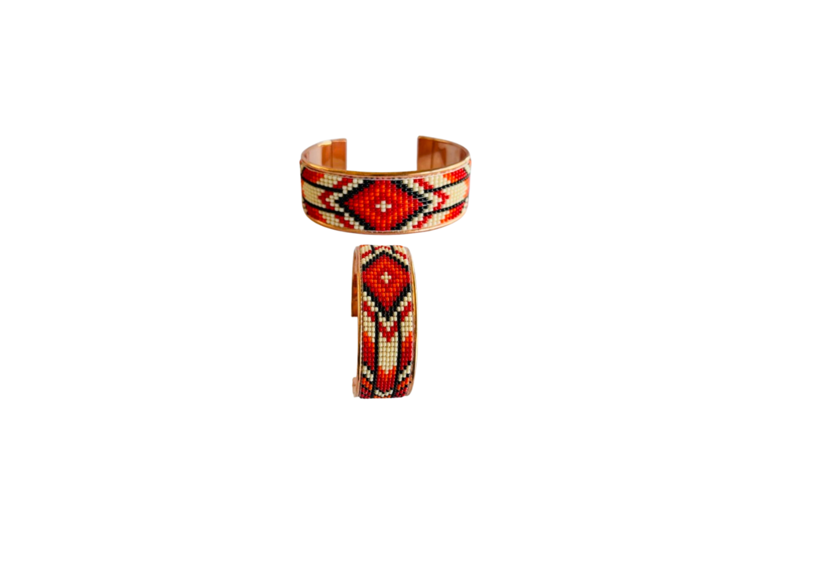 Shelley Enterprises Inc. - Wholesale Cuff Bracelet - 699-1' Pure Copper Native Style Handmade Czech Bead Cuff 2