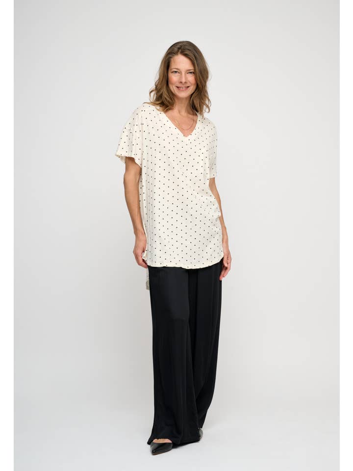moshi moshi mind - Wholesale T-Shirt - Women's - dotted dreamy t-shirt - ecru/black dots