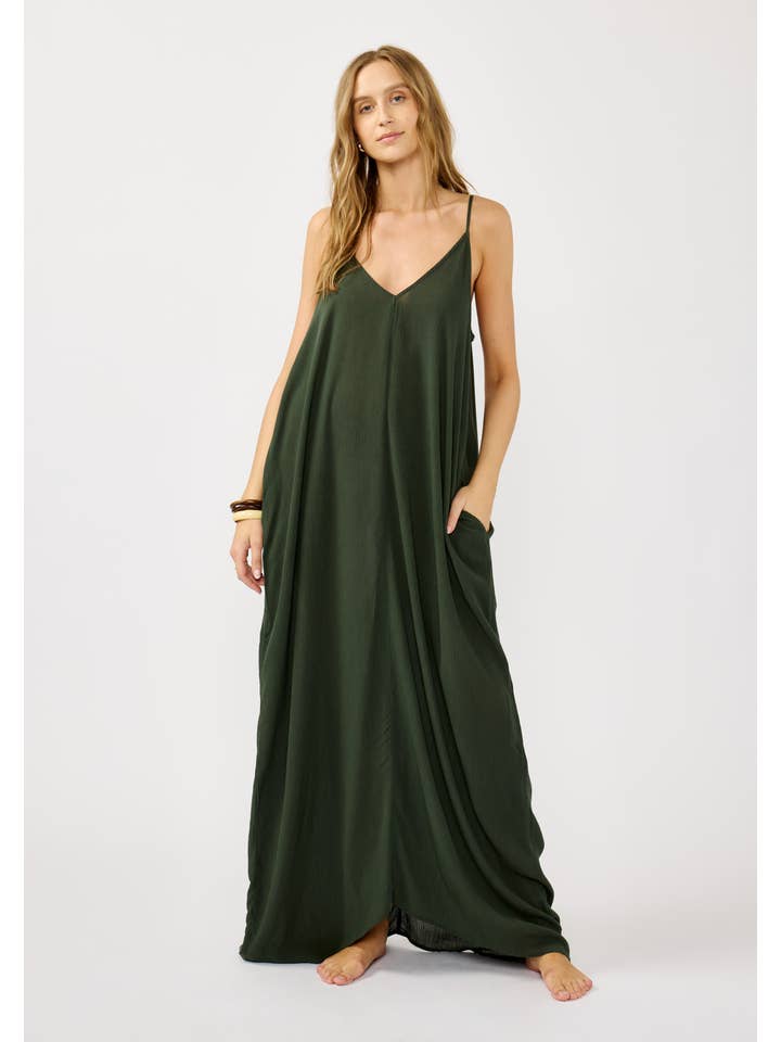 Lovestitch - Wholesale Dress - Women's - The Original V-Neck Cocoon Maxi Dress with Pockets